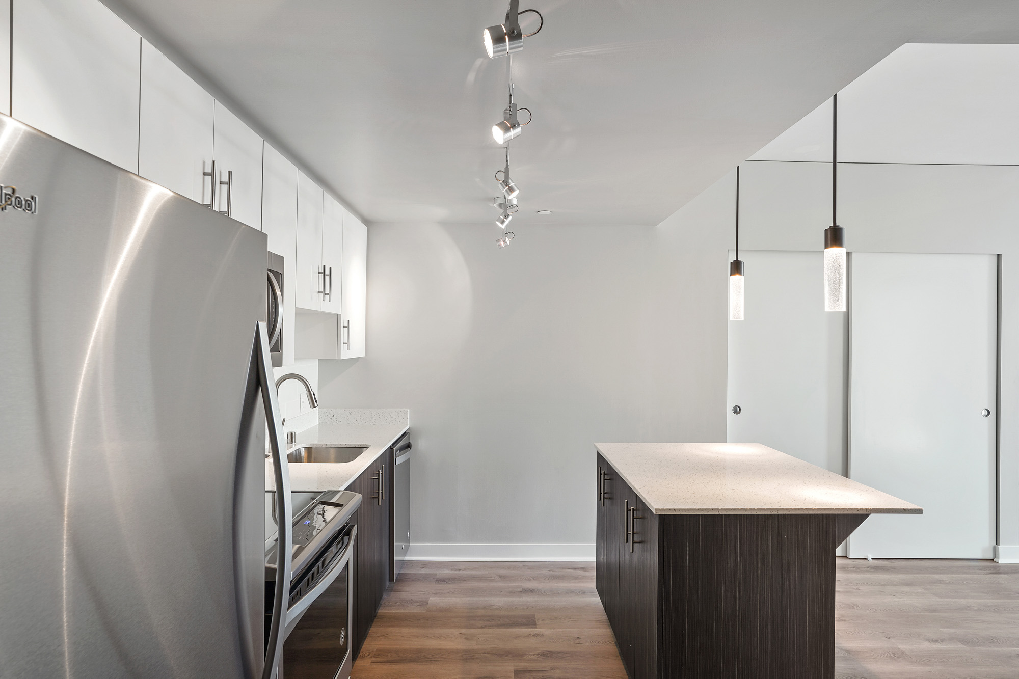 A kitchen in a Cielo luxury apartment in downtown Seattle.