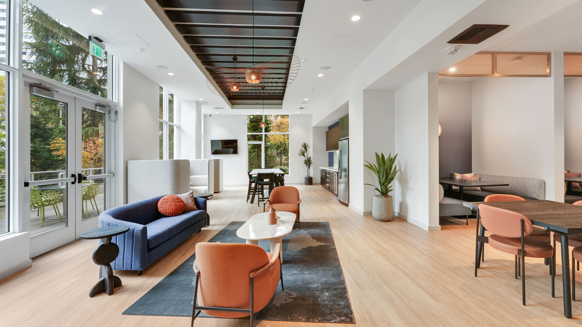 The work lounge at Cielo apartments in downtown Seattle.
