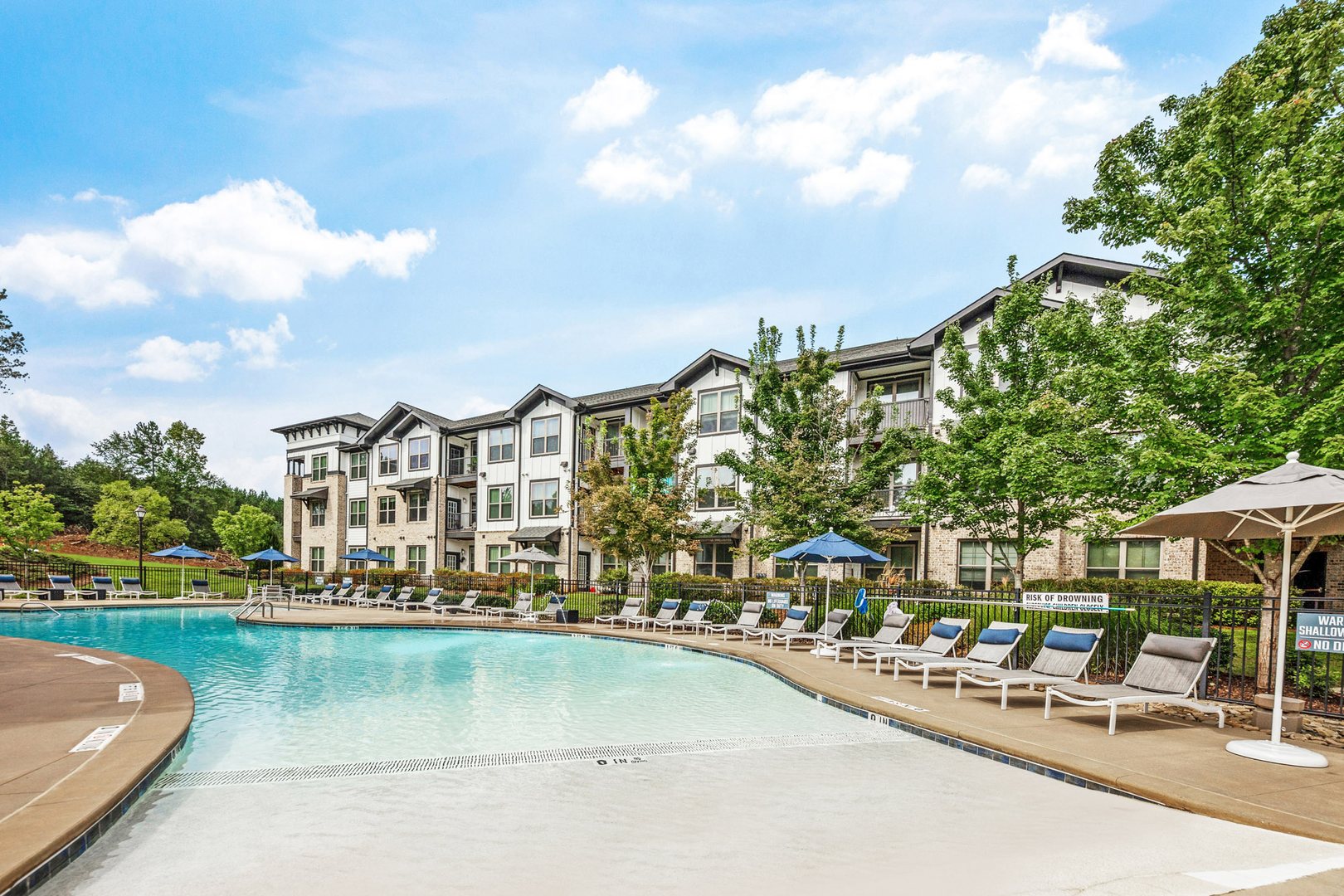 The pool at Park 9 apartments in Atlanta, GA.