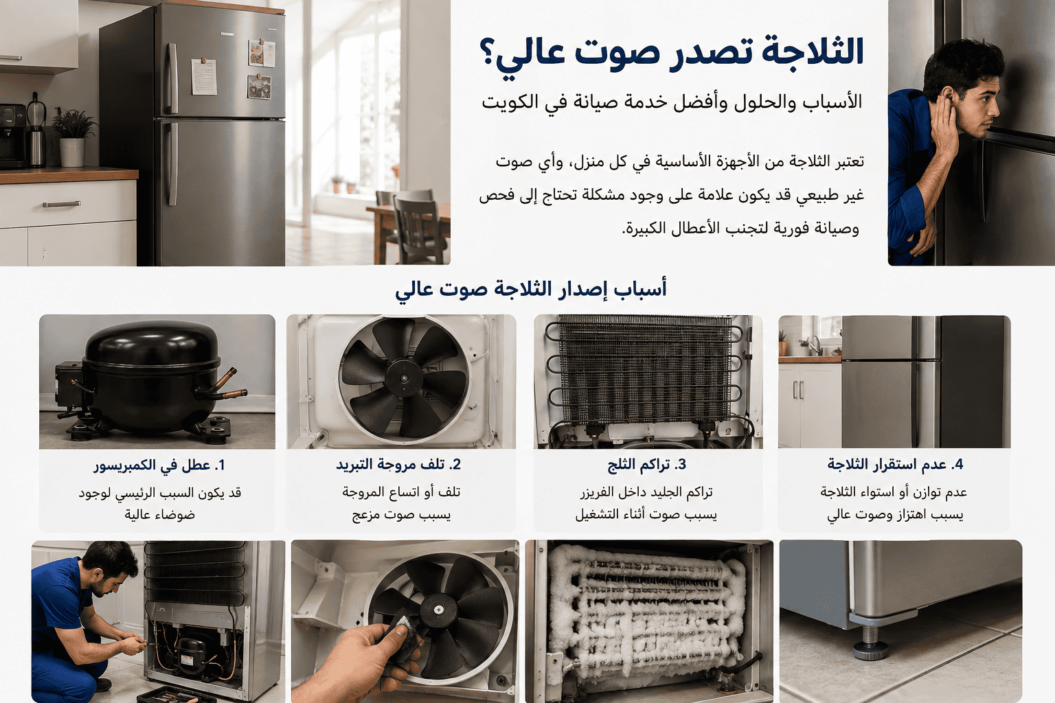الثلاجة تصدر صوت عالي؟ الأسباب والحل