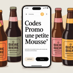 Illustration code promo Une Petite Mousse sur smartphone commande bière