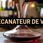 decanteur de vin verre large avec vin rouge