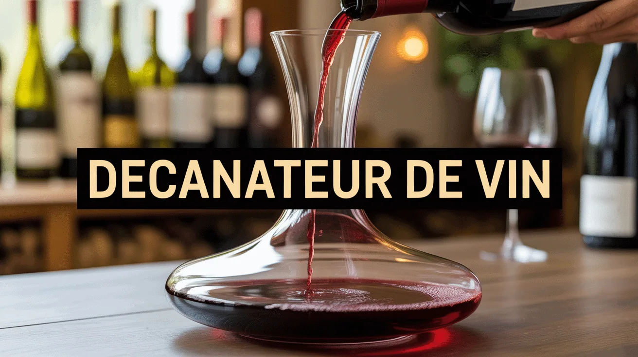 decanteur de vin verre large avec vin rouge