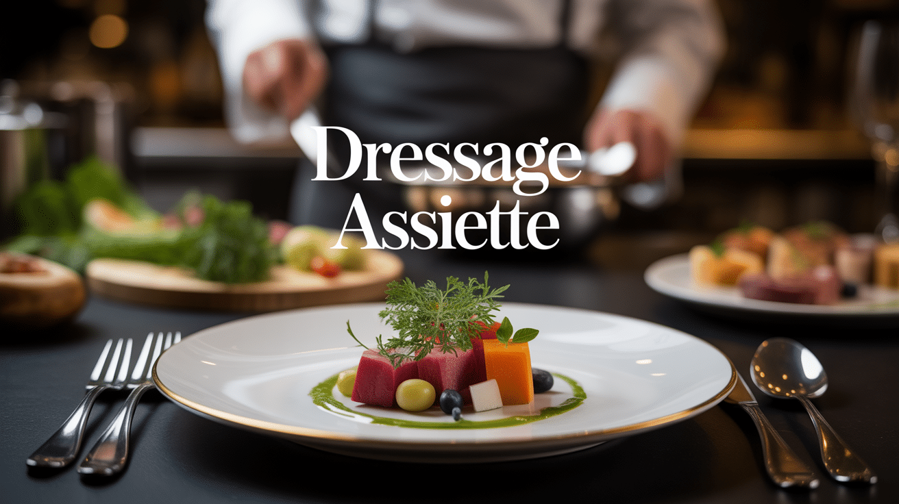 Dressage assiette chef présentation artistique