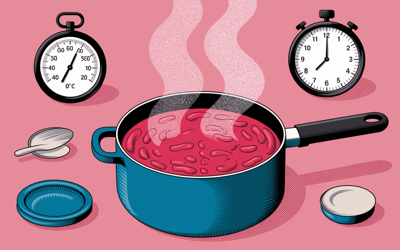 Cuisson gelée de framboises avec sucre cristallisé
