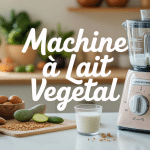 machine à lait végétal électrique sur plan de travail avec ingrédients