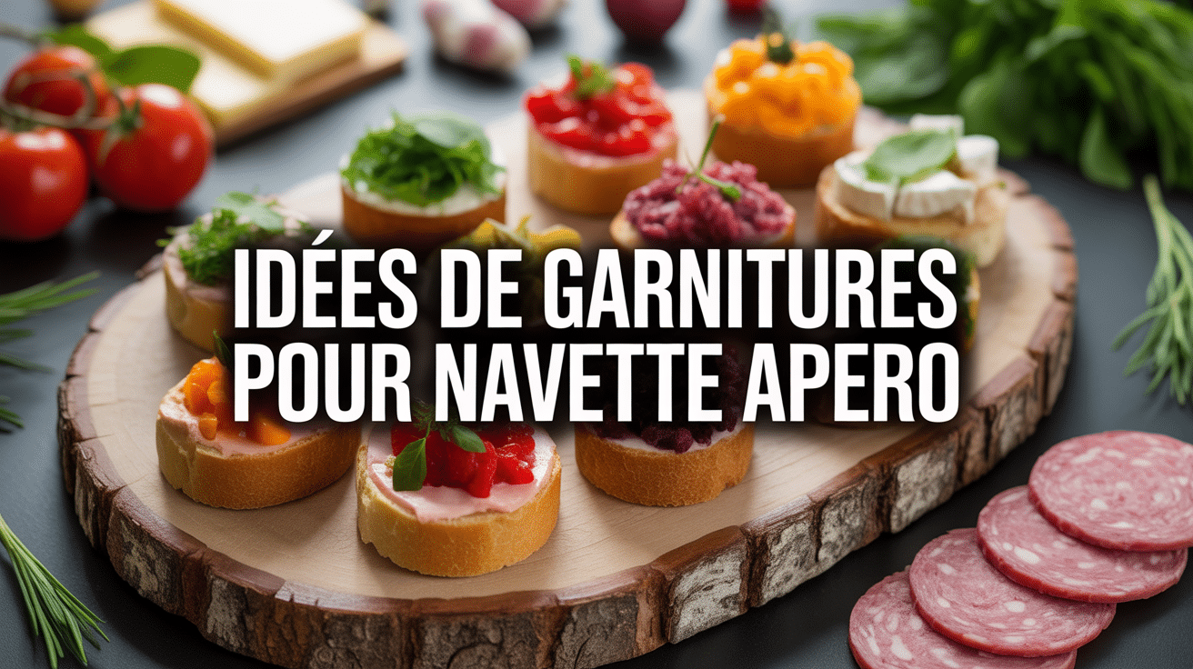 Navette apéro idée garniture sur plateau élégant