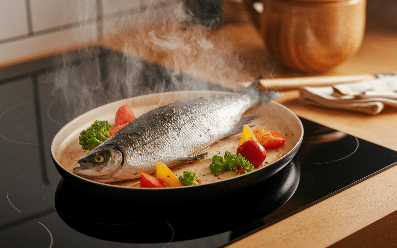 pagre au four cuisson avec aromates et légumes