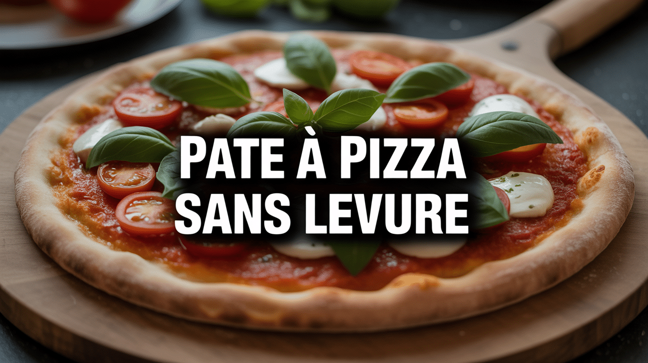 Pizza maison pâte a pizza sans levure dorée crispy basilic