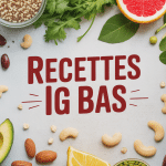 Assortiment aliments recettes IG bas