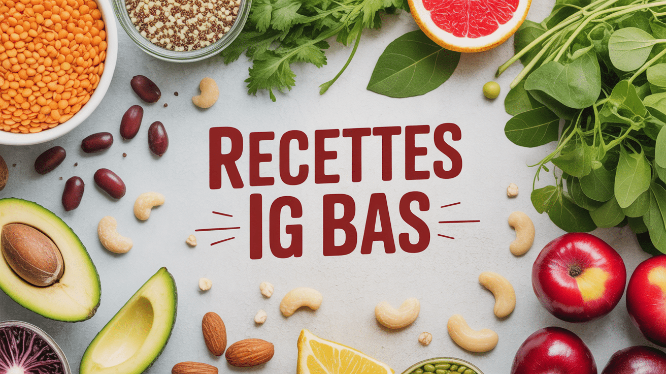 Assortiment aliments recettes IG bas