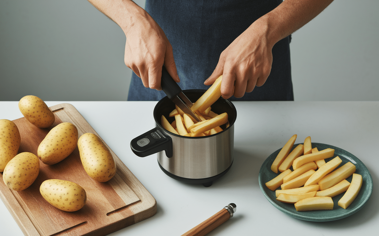 Étapes d’utilisation d’un coupeur de pomme de terre en cuisine