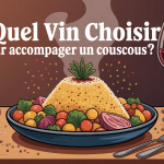 Vin pour couscous en illustration stylisée