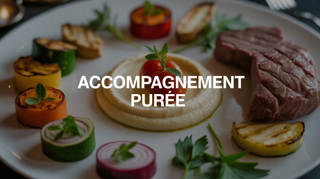 Accompagnement purée avec viande légumes élégance