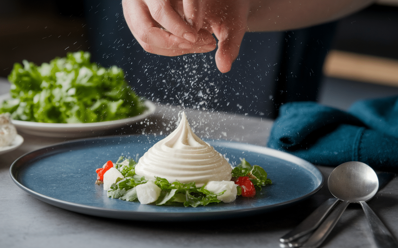 Préparation chantilly maison sans sucre glace en cuisine