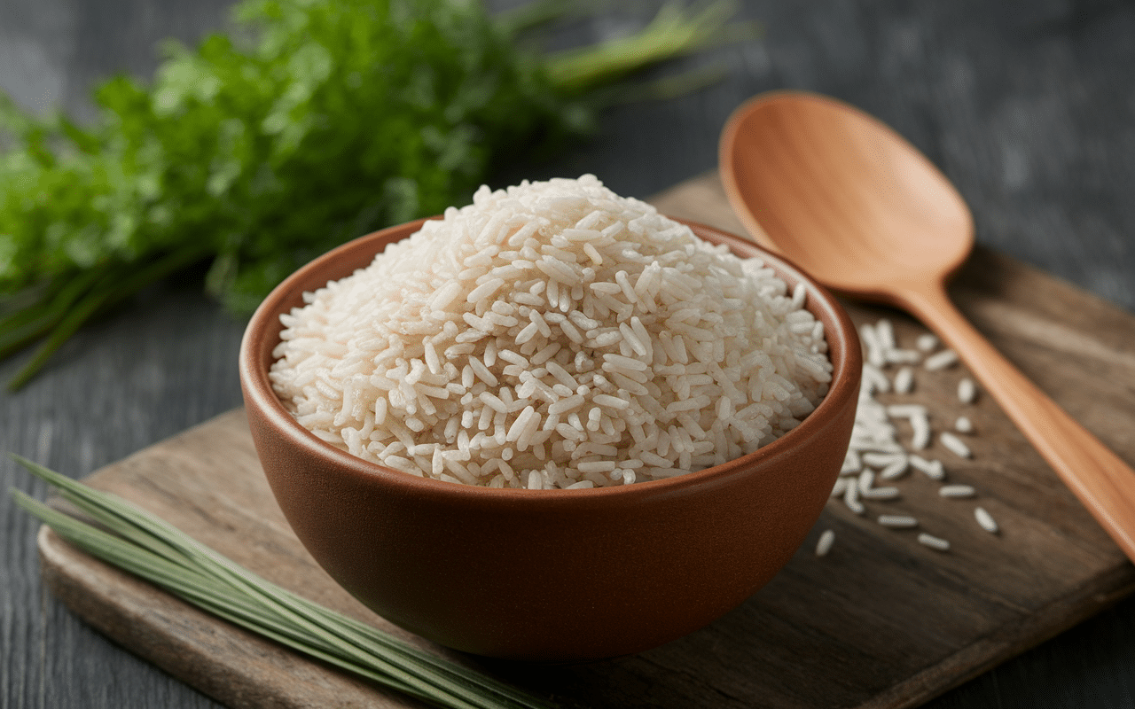 Riz moelleux et séparé montrant comment réchauffer du riz sans le dessécher