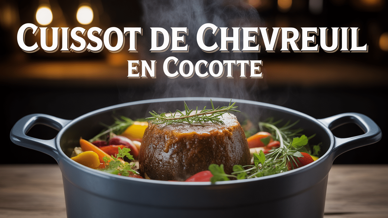 Cuissot de chevreuil en cocotte doré avec légumes