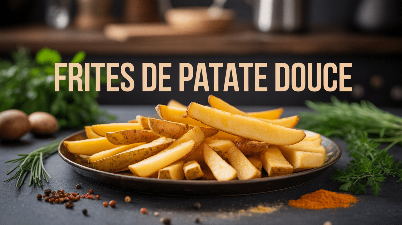 Assiette de frites de patate douce recettes dorées et épicées