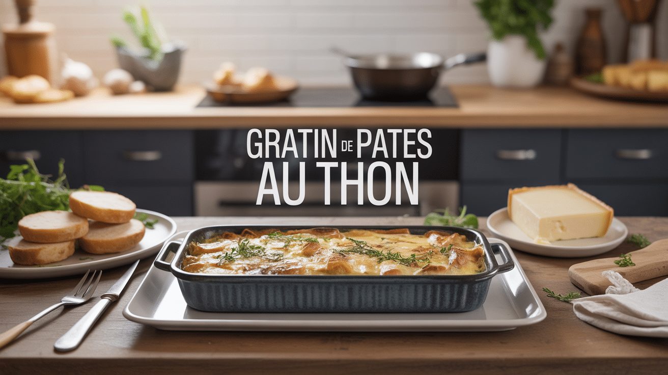 Gratins de pates au thon doré en cuisine moderne