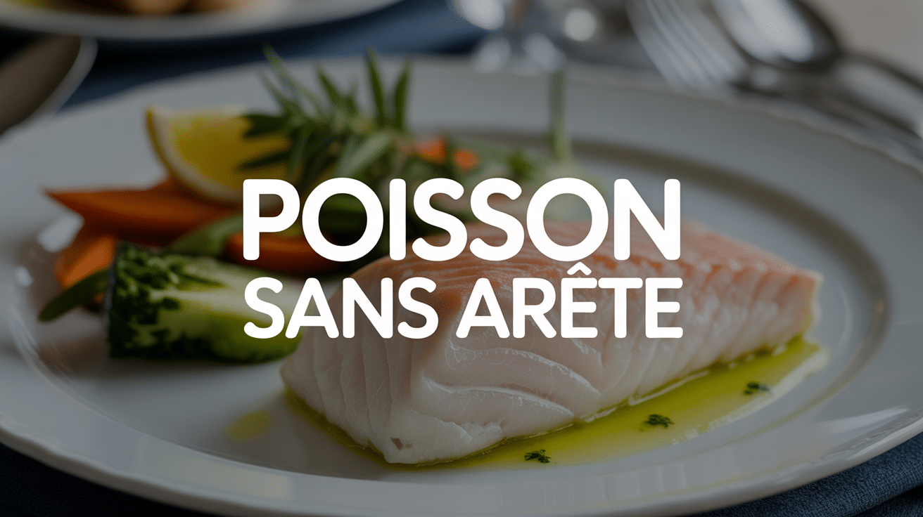 Poisson sans arête présenté avec légumes