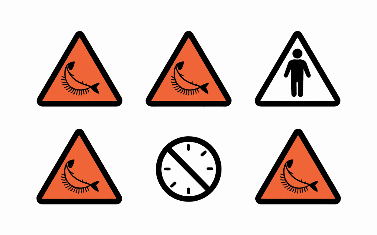 Pictogrammes dangers noyau de peche