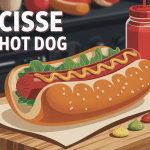 Hot dog avec saucisse pour hot dog dorée et condiments