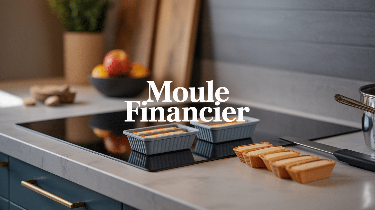 Vue d'ensemble moule financier métal silicone avec financiers démoulés