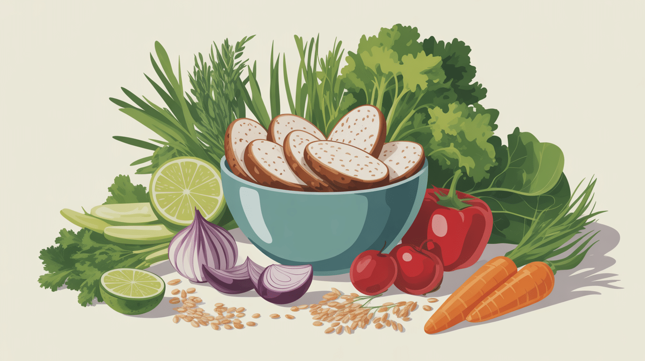 Bowl flocons davoine et légumes healthy sur plan de travail