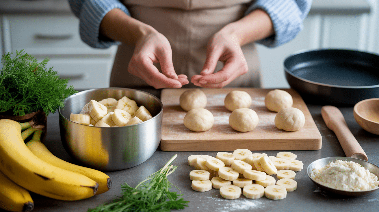 préparation cookies banane avoine beurre de cacahuète ingrédients
