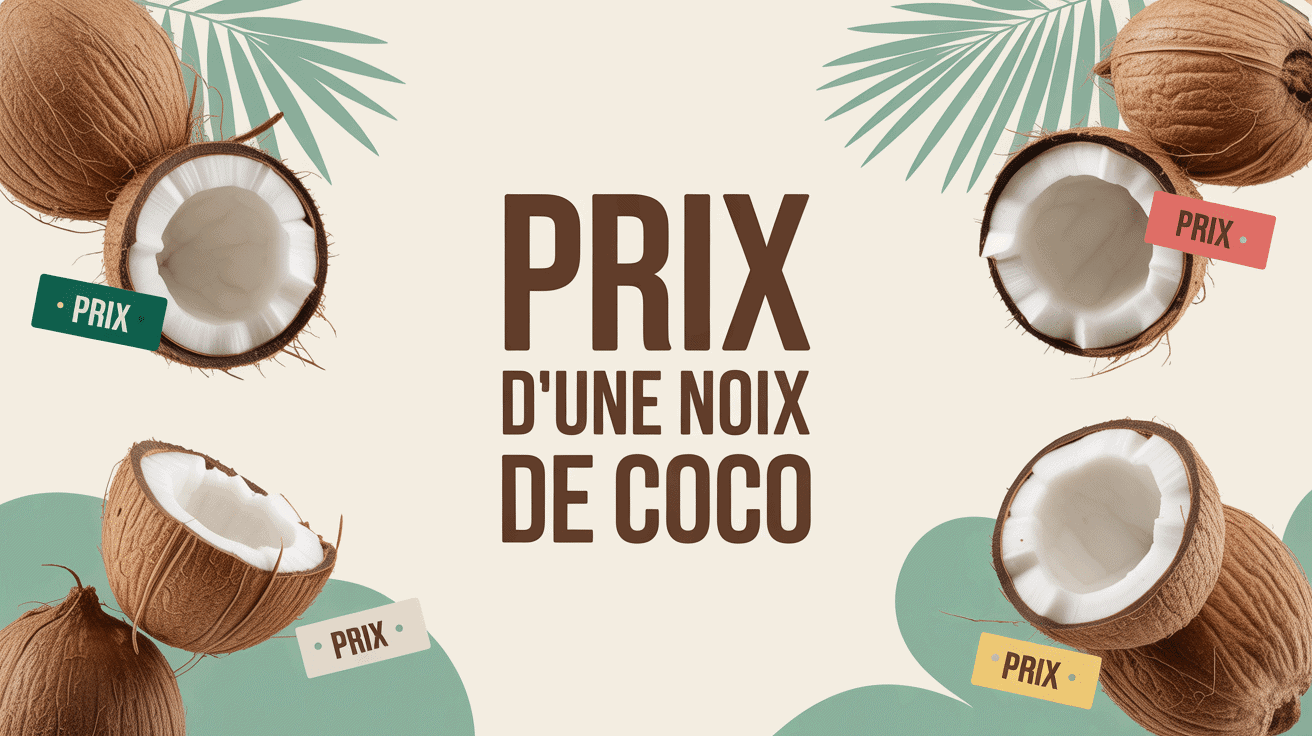 prix d une noix de coco entieres ouvertes etiquettes tropical