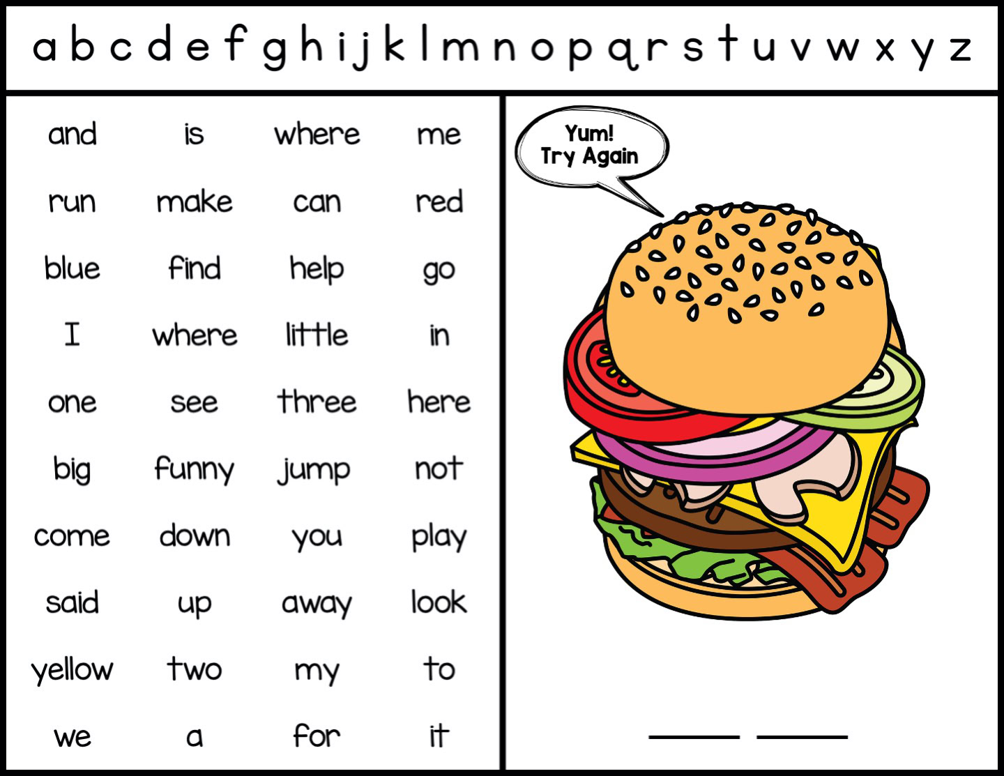 Food Builder Sight Word Game - Image 3