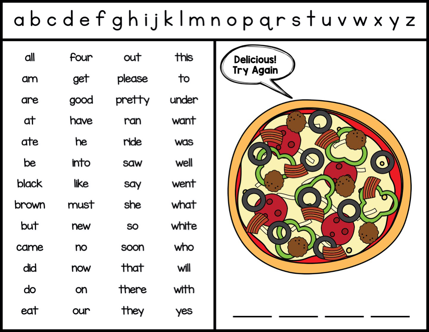 Food Builder Sight Word Game - Image 4