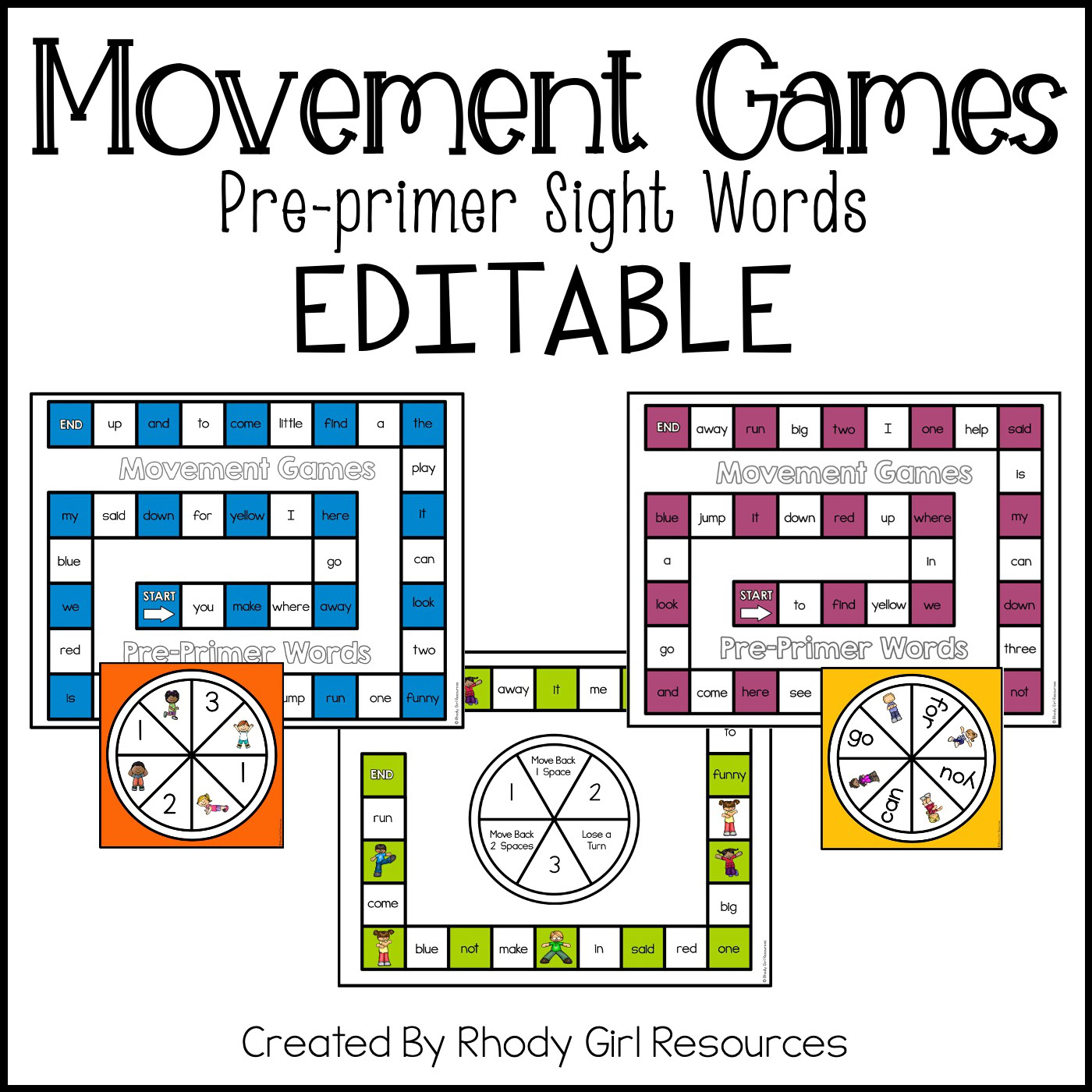 Movement Games: Pre-Primer Sight Words