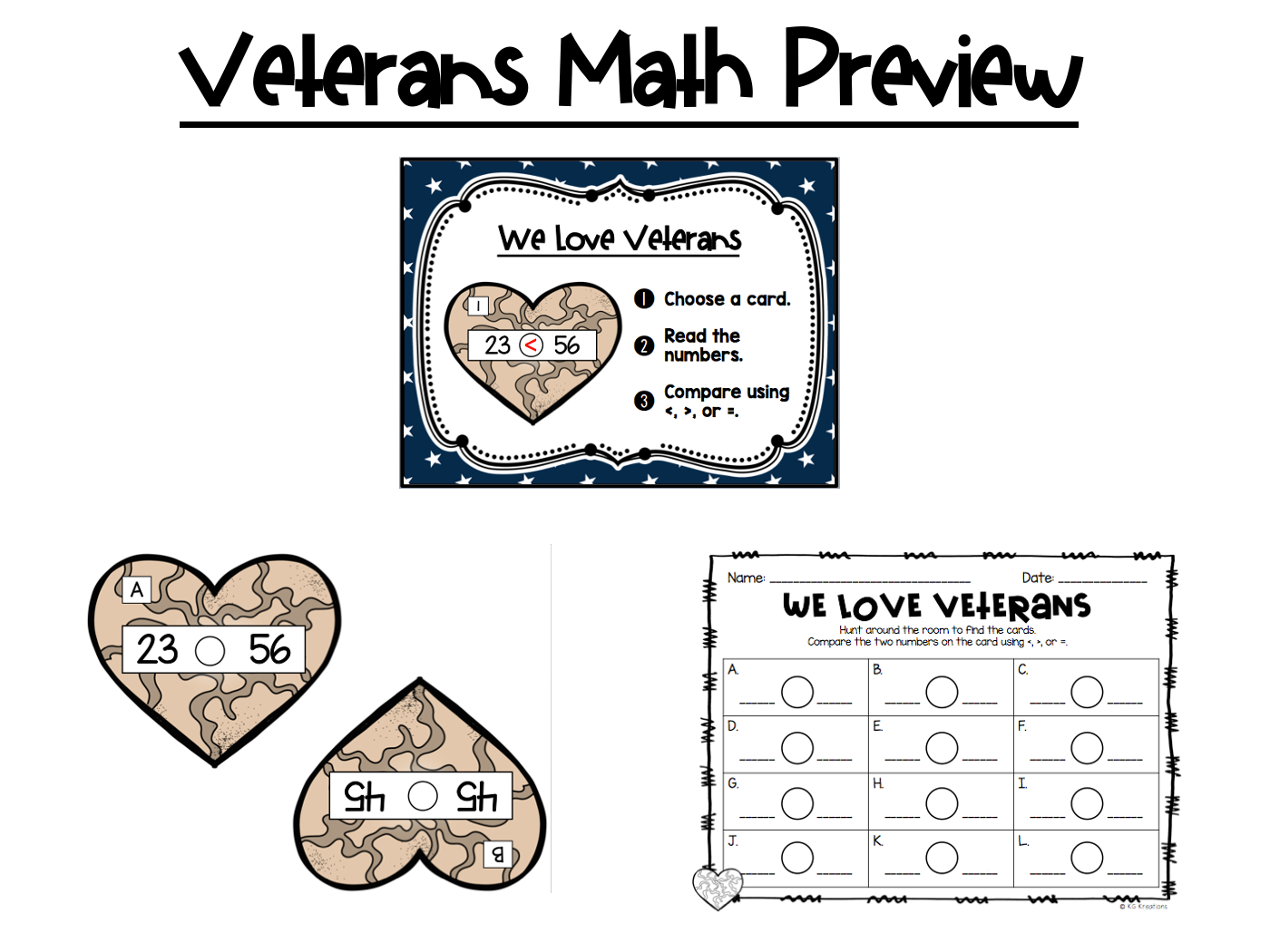 1st Grade Math Centers: Veterans Day - Image 6