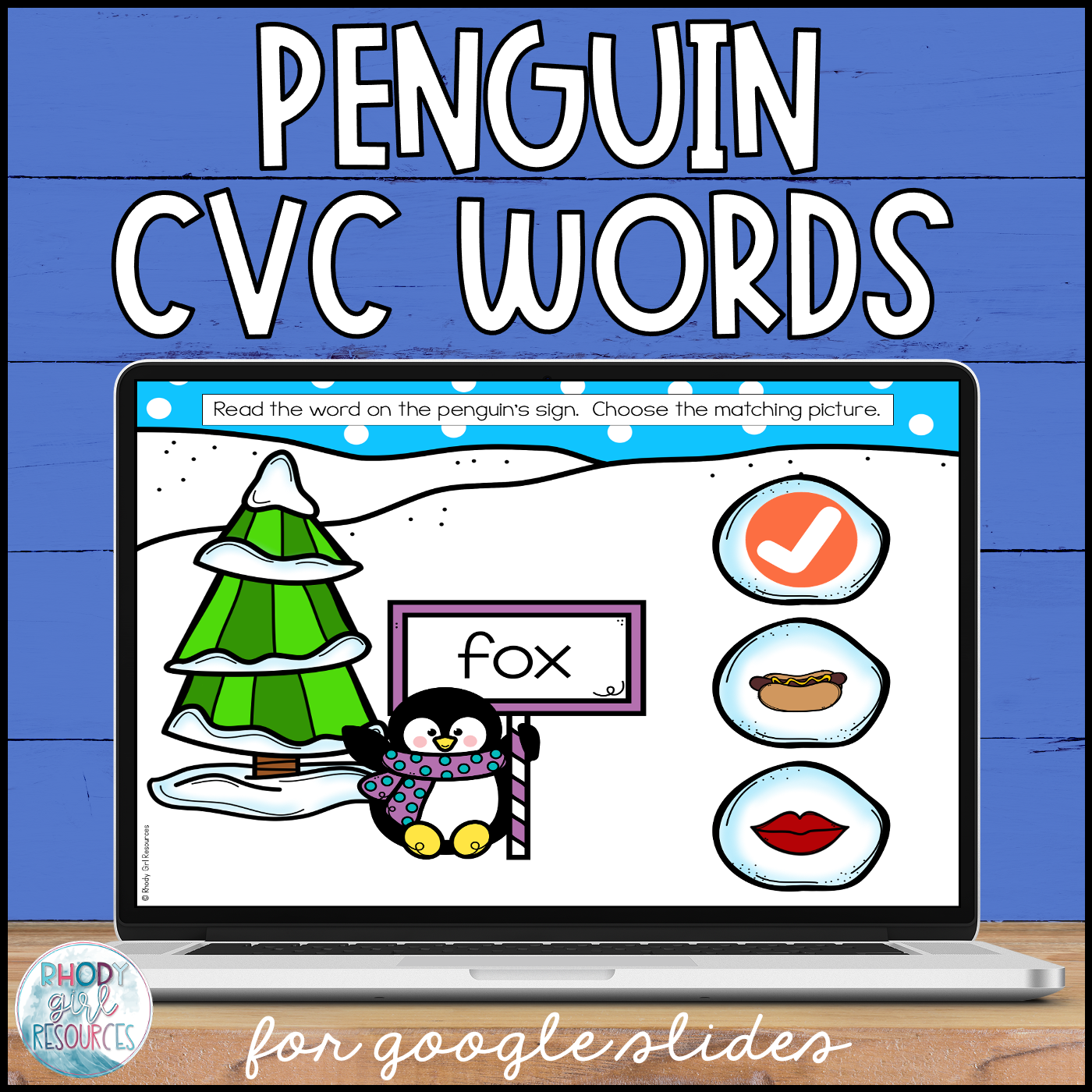 Winter CVC Words for Google Slides™