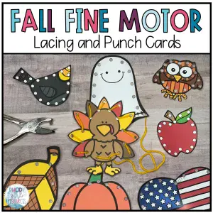 Fall Fine Motor Activities- Lacing Cards and Punch Cards