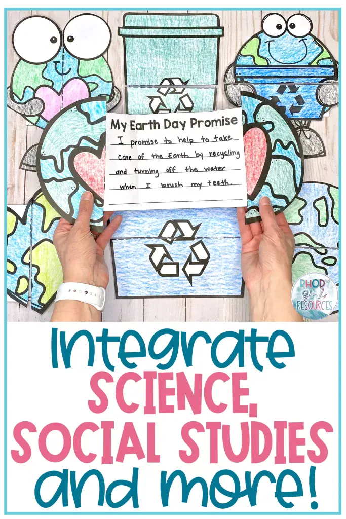 Earth day writing crafts to show ing integration of science and writing.