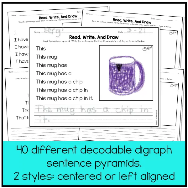 Digraph Decodable Sentence Pyramids - Rhody Girl Resources