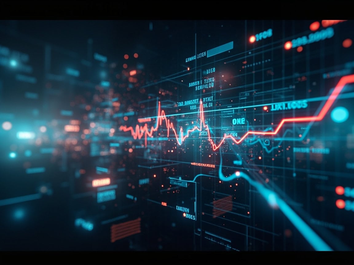 다양한 투자 전략을 시각화한 미래 지향적 장면