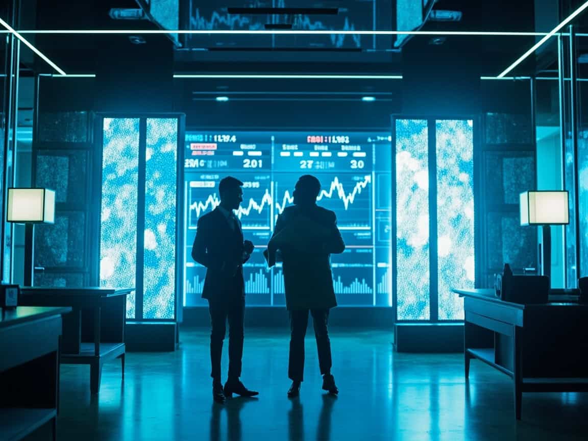 코인원 대표 교체를 상징적으로 표현한 현대적 사무실 장면