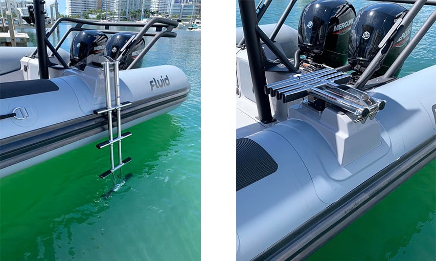 Fluid Watercraft RIB Ladder Solution Fluid Watercraft RIB Ladder @ RIBs ONLY - Home of the Rigid Inflatable Boat
