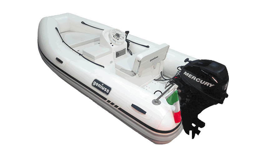 Geniuss tender engine slide @ RIBs ONLY - Home of the Rigid Inflatable Boat