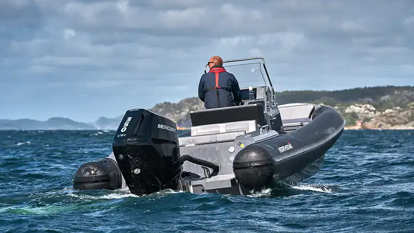 A Nothstar RIB showing the key components of a RIB @ RIBs ONLY - Home of the Rigid Inflatable Boat