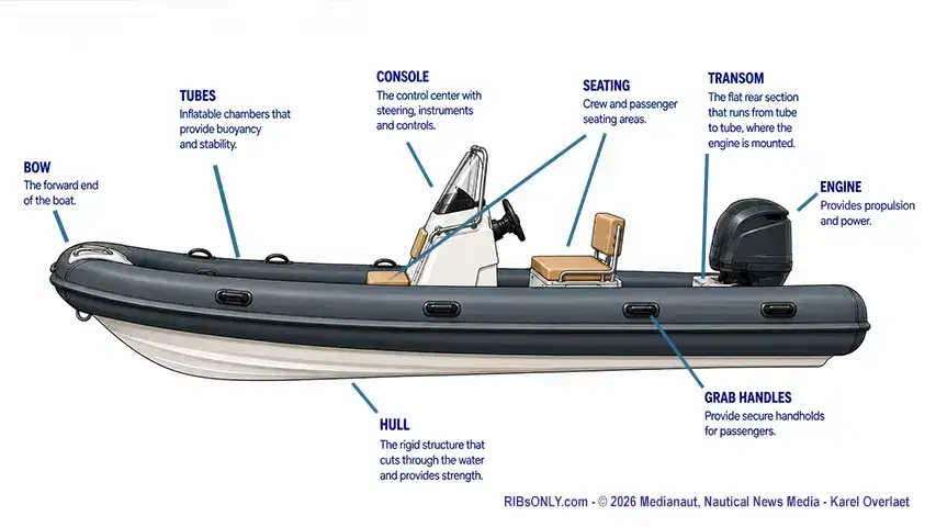 These are RIB anatomy key elements @ RIBs ONLY - Home of the Rigid Inflatable Boat