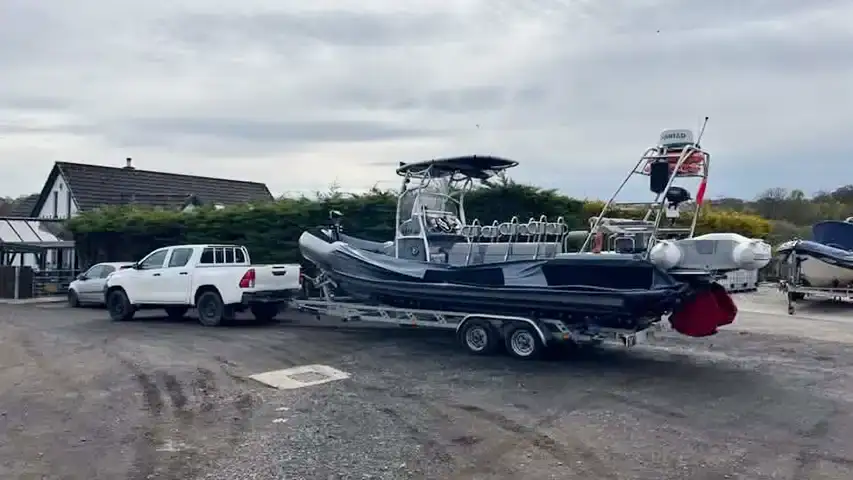 When a RIB's beam is too large, you have to deflate the tubes for safe transport @ RIBs ONLY - Home of the Rigid Inflatable Boat