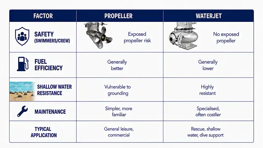 Waterjet vs Propeller RIB Propulsion Aspects of a waterjet vs propellor rib propulsion @ RIBs ONLY - Home of the Rigid Inflatable Boat