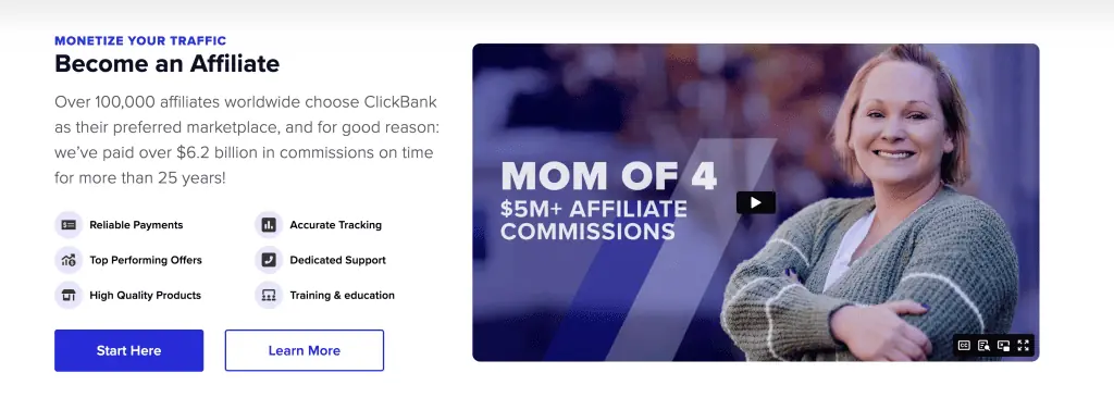 Clickbank website digital products page