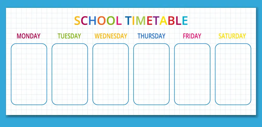 How to create digital products using a printable school timetable