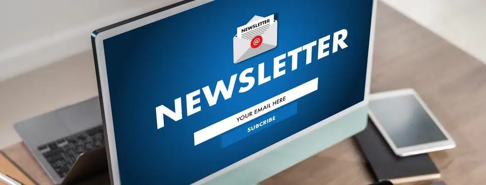 A newsletter side hustle displayed on a computer monitor