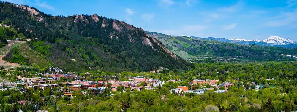 Aerial view of Aspen, Colorado